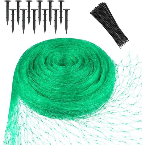 4 Filets Anti Oiseaux, 4x5m Vert, Mailles 20x20mm, Pour Jardin, Potager, Arbre Fruitier