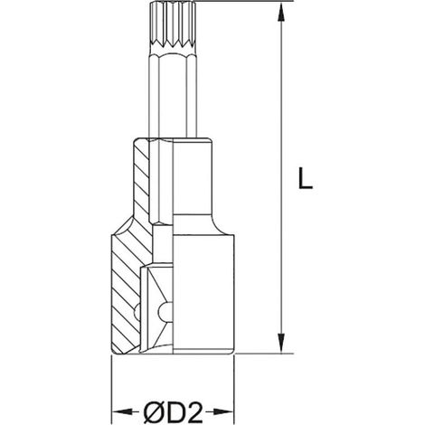 Cle a douille avec insert xzn m8 1/2