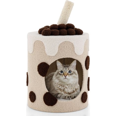 Bubble Tea Cat Tree Tower Cat Condo Furniture W/ Scratching Post (1/5)