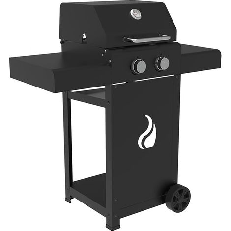 Barbecue a Gas 104,5x45,5x115 cm 2 Fuochi in Acciaio Pereda Nero (1/4)