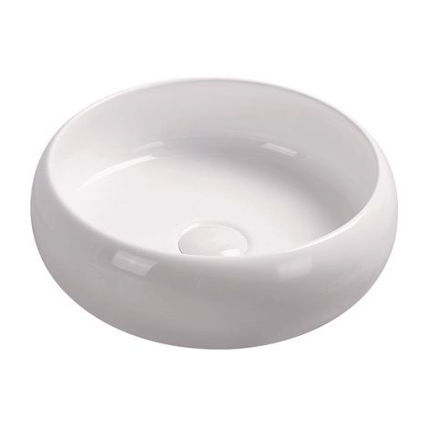 Ondée - Lavabo redondo para encimera SORA - Cerámica blanca brillante (1/3)