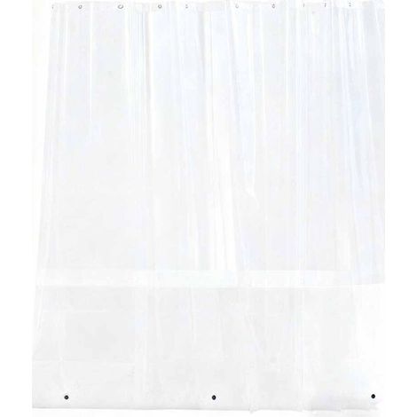 Ce rideau de -DOUche transparent de 0,12 mm d'épaisseur mesure 180 x 200 cm, est doté de 3 aimants et est fabriqué en PEVA, ce qui en fait un choix idéal pour la salle de bain.-DOU
