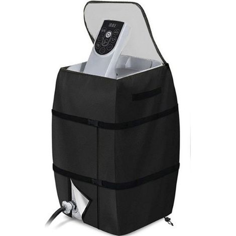 Housse de Protection pour Pompe de Spa [Coupe Thermique, Imperméable] Dimension: 43x38x54cm, Matériau: 420D Silver Coated, Noir - Easy Installation Outdoor (1/5)