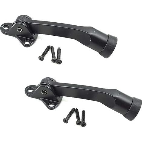 Türstopper mit Fußpedal (2er-Set), robuste Türstopper mit rutschfesten Gummifüßen, geeignet für Holz-, Beton-, Fliesen- und Teppichböden, schwarz.