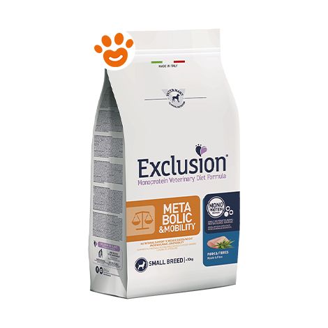 Exclusion Dog Metabolic &amp Mobility Small Maiale, Fibre  - Sacco Da 7 Kg