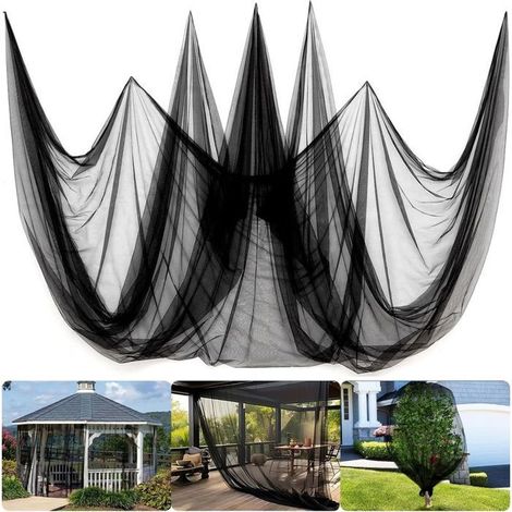 Moustiquaire pour terrasse et jardin, maille respirante, protection DIY, coupe libre, noir 3x6m. (1/5)