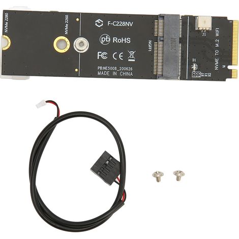Carte adaptateur M.2 A+E vers M.Key M fiable et stable pour SSD et carte réseau, support robuste en métal, connecteur fiable pour ordinateur (1/5)