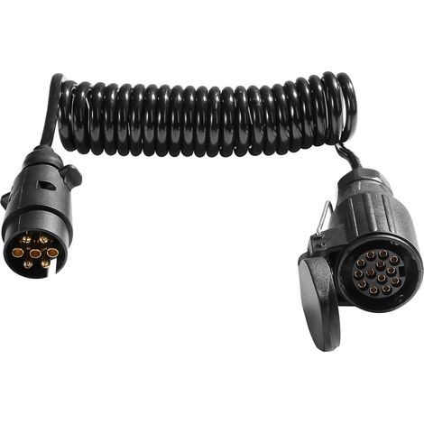 Câble adaptateur rallonge de remorque 7 Broches à 13 Broches, Longueur de travail 2,8 m (longueur nette 3,2 m), Câble d'extension de remorque 12V pour Camping-Car,Rallonge Remorque 7 Broches (1/5)