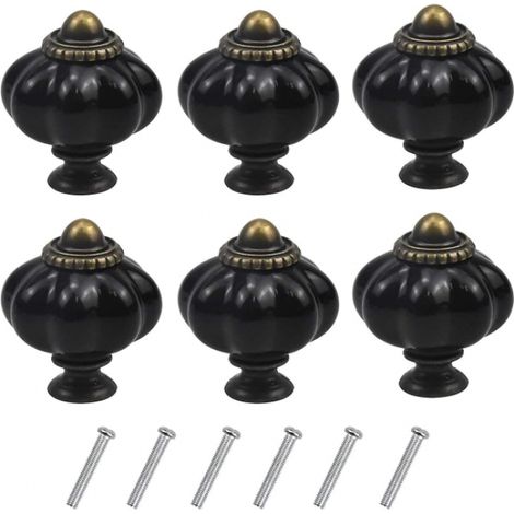 6 Stück Vintage-Kürbis-Schrankknöpfe, antike Schubladenknöpfe aus Acryl