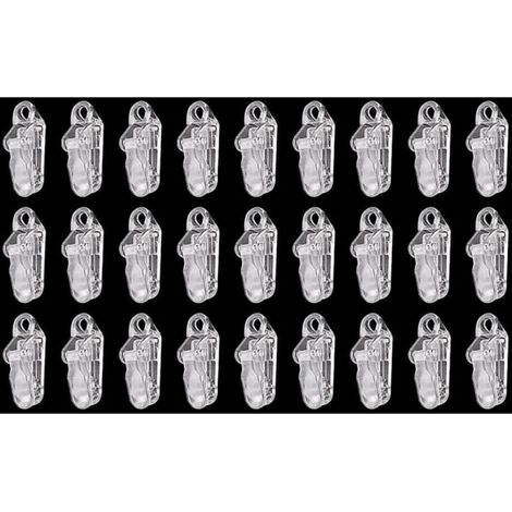 50 Pièces Clips de Bâche, Auvent Clip, Tente en Plastique pour Camping Canopy Clips de Bâche Auvents,Transparent (1/5)