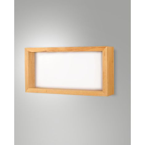Lampada da parete Window 35W LED 3000K in Metallo e Legno finitura Quercia - Design Moderno ed Elegante per Illuminazione Interna 60.5cm