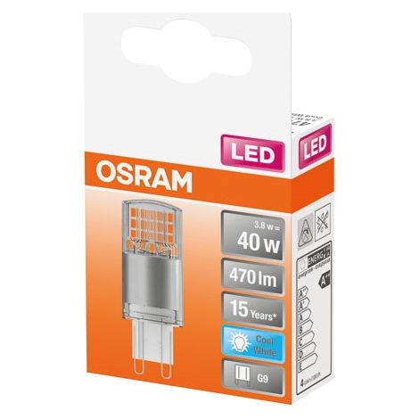 Osram LED-Kapselampel klar 3,8W G9 4000K