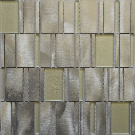 MOSAIQUE BARRETTE VERRALU BLANCHE 1 PLAQUE 30 x 30 CM CASA LINEA