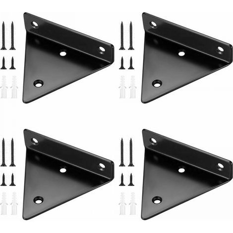 pezzi di staffe per mensole galleggianti, supporti triangolari invisibili per mensole a muro, staffe metalliche per mensole a muro (1/5)
