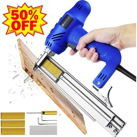 Nail Gun/Staple Gun 2 in 1 for Upholstery, Wood, Carpet, Carpentry and Woodworking Projects, Electric Stapler Kit with 300 Staples and 100 Nails (1/5)