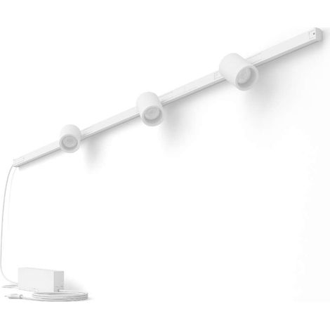 Philips Hue Perifo Iluminación de Carril para Montaje en Pared (Blanco) Luz blanca y de color - Set básico, incluye 3 Focos - White and Color Ambiance (1/5)