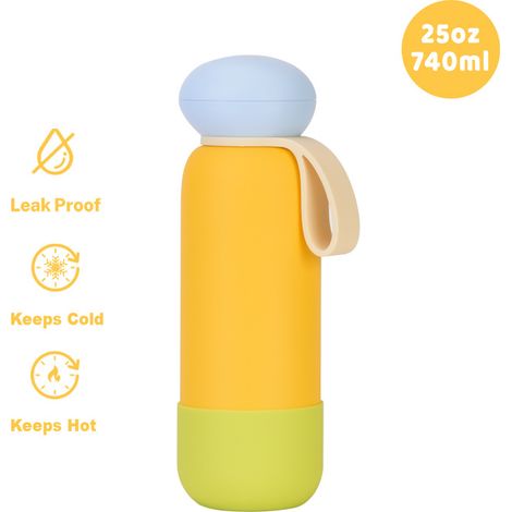 Gourde Isotherme Portable 2025 25oz Color-Block Acier Inoxydable Grande Capacité pour le Extérieur (1/5)