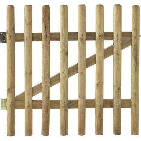 Portillon battant en bois 100x100 cm – Ouvrant gauche – Plein – Traitement autoclave – Quincaillerie fournie – Forest Style (1/3)