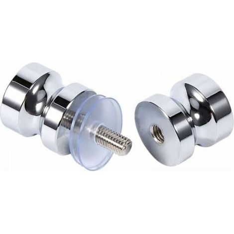 Set mit 2 Duschtürgriffen, Badewannen-Duschtürgriff, 30-mm-Ersatztürgriffe in poliertem Chrom, langlebiger runder Glastürgriff aus Edelstahl (1/4)