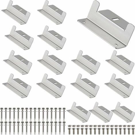 16 x Z-Shaped Solar Panel Mounts, Aluminum Solar Panel Brackets with Nuts and Bolts, Solar Panel Mounts for Boats, Villavans, Recreational Vehicles, Roofs, 10065mm (1/5)
