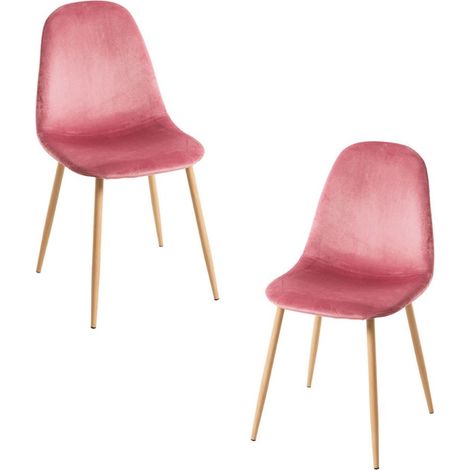 Packs Sillas Comedor - Pack 2 Sillas Teok Terciopelo - Rosa (1/5)