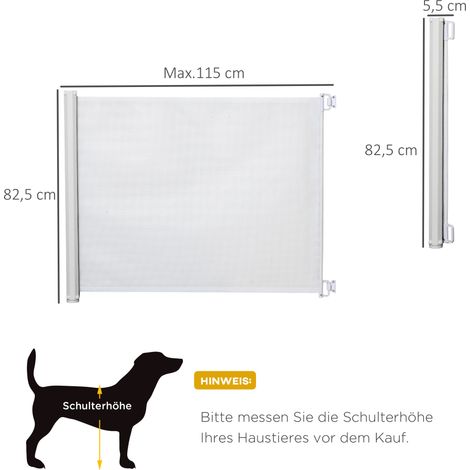 Cancello per scale 115 cm Cancello di sicurezza per cani Cancello di sicurezza per porte Divisorio di sicurezza Bianco