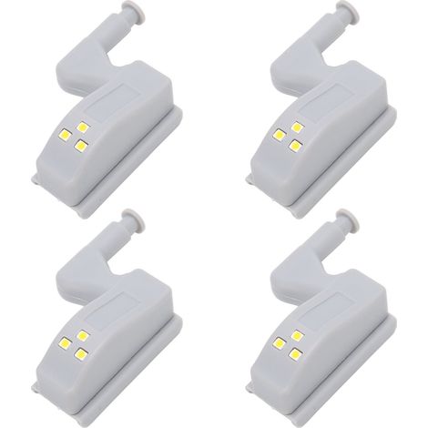 Lot de 10 charnières lumineuses LED haute luminosité en ABS pour placards et armoires, avec 3 LED intégrées (lumière chaude). (1/5)