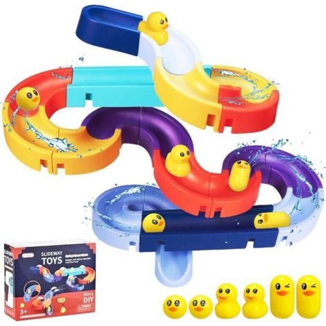 Jouets de Bain Circuit à Billes 34 Pièces, Kit de Baignoire pour Enfant Modèle A-6 (1/5)