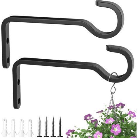Set mit 2 Wandhaken (15 cm) zum Aufhängen von Blumen, Hängepflanzen, Gartenpflanzen, als Wandhaken für Pflanzen und Laternen
