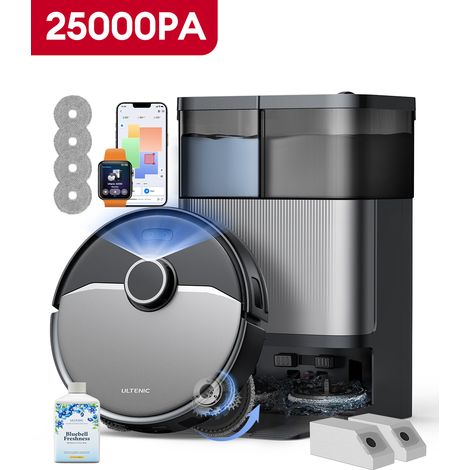 Ultenic M50, 25KPa/200mins, Station Entièrement Automatique, Navigation LiDAR haute précision, Brosse rotative flottante, Aspirateur robot laveur