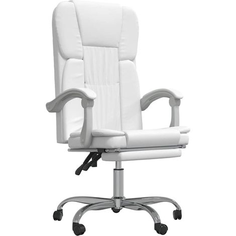 Maison Exclusive - Bürostuhl mit Liegefunktion Weiß Kunstleder (1/5)