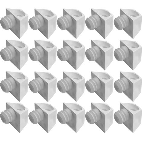 20x Taquet étagère en plastique à tenon 11mm Meuble Support Maintien Plaque Tablette Armoire, Blanc (1/4)
