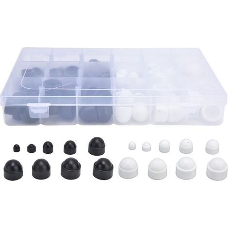 cosse a sertir-Couvercles hexagonaux pour boulons et vis - Kit de 300 pièces assorties (M4 M5 M6 M8 M10 M12, Noir et Blanc) pour protéger et embellir vos fixations (1/5)