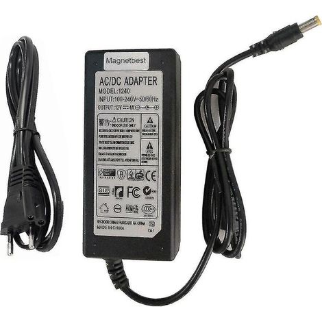 Adaptateur secteur 12 V 4 A, prise jack 5 mm, compatible avec les claviers de piano numérique Korg KA310, KA320, X50, SP170, SP170S, AD-12A, 180, MR-1000 et EK50. (1/4)