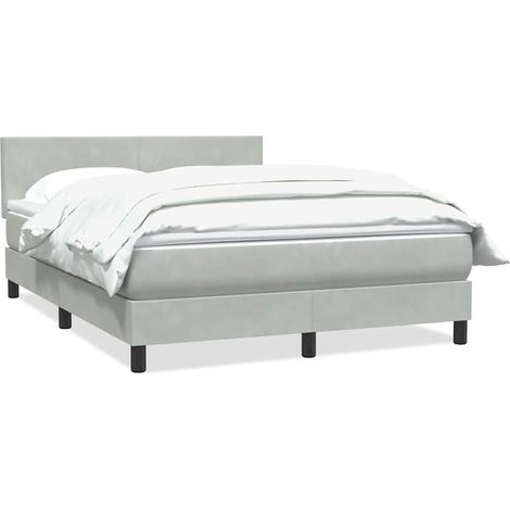Maison Exclusive - Sommier à lattes de lit et matelas gris clair 160x220cm velours