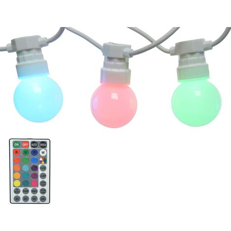 GUIRNALDA BOMBILLAS RGB EXTERIOR 14,5m 20 LEDS IP44 LUMINEO (1/4)