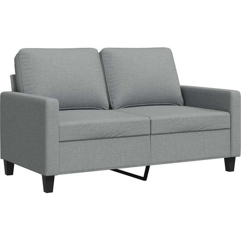 Divano a 2 Posti Sofa Grigio Chiaro 120 cm in Tessuto (1/5)