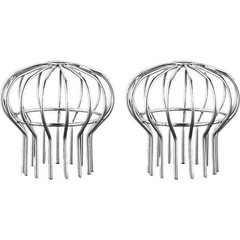Lot de 2 protections de gouttière en acier inoxydable pour gouttière, protection contre les feuilles, la mousse, la boue et les débris (convient pour un diamètre de trou de 110 mm) (1/5)