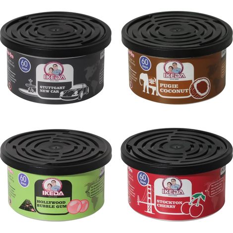 Pot désodorisant pour voiture  Kit bio 4 parfums [Bubble Gum, Cerise, Voiture neuve, Noix de coco] Parfum voiture Goo (1/5)