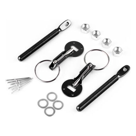 Sollbry Kit Universel de Verrouillage Goupilles de Capot de Sécurité de Capot pour Voiture de Sport de Course(Noir) (1/5)