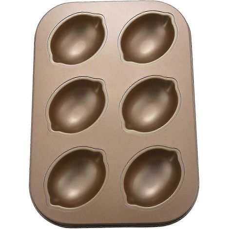 Kuchenform in Zitronenform aus Kohlenstoffstahl, antihaftbeschichtet, für Muffins und Chiffon-Kuchen. (1/5)