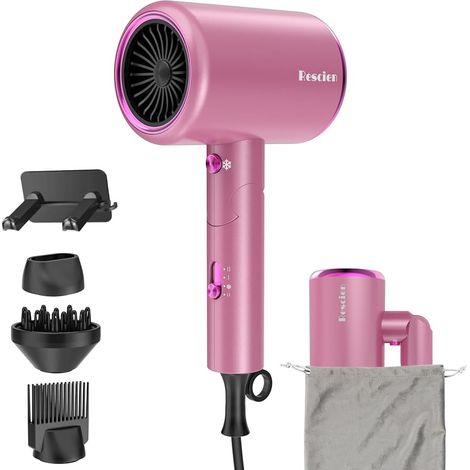 Sèche-cheveux Ionique Hair Dryer 2400W-3Accessoires,Etui Transport,Support  Seche Cheveux- Pliable, Puissant (1/5)