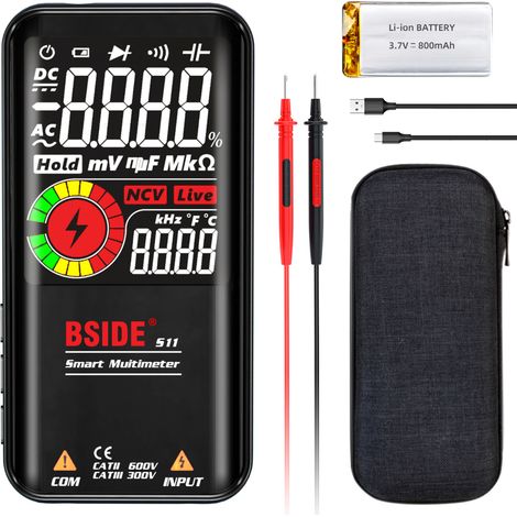 Multimètre intelligent à grand écran couleur, charge automatique, haute précision S11 (1/5)