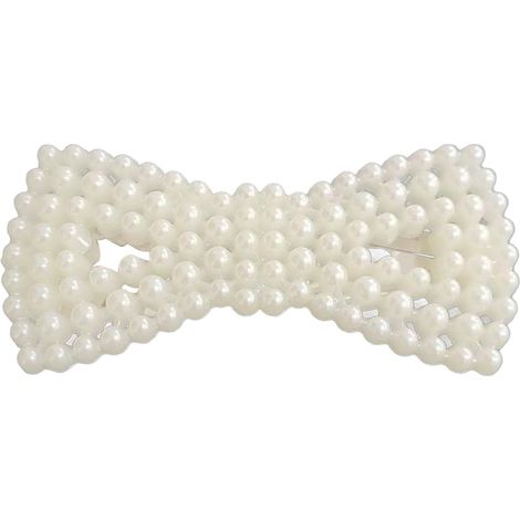 Pinces à Cheveux en Fausses Perles pour Femmes (Creux 8 caractères) Matériau en Fer Plastique, Bords Doux Accrocs, adapté aux Cheveux épais ou Fins, pour une Utilisation Quotidienne (1/5)