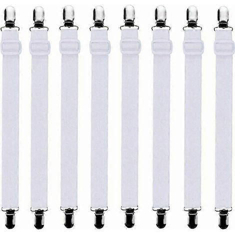 Ensemble de 8 draps-housses ajustables, compatible avec tous les lits et matelas, blanc (1/4)