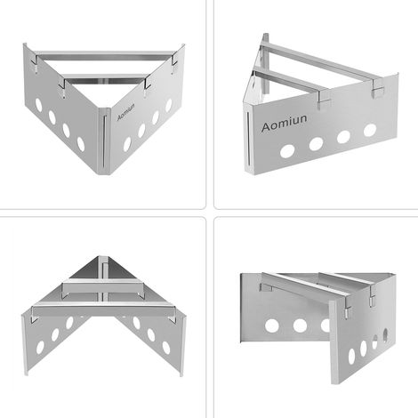 Poêle à bois triangulaire léger, brûleur Portable en acier inoxydable pour la cuisine en plein air pique-nique Camping sac à dos (1/5)