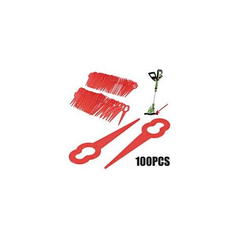Lot de 100 lames de rechange en plastique PA6 pour débroussailleuse – Compatible Bosch ART26LI, ART26 – Installation rapide sans outils (1/5)