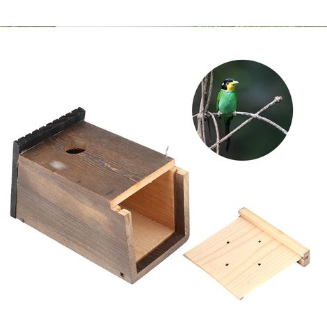 Maisonnette à oiseaux en bois suspendue DIY pour perruches - Nichoir de jardin extérieur décoratif (1/5)