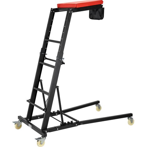 Wiltec Montagerollbrett Automotive Topside Creeper 180 kg höhenverstellbare Montagehilfe mit Leiter