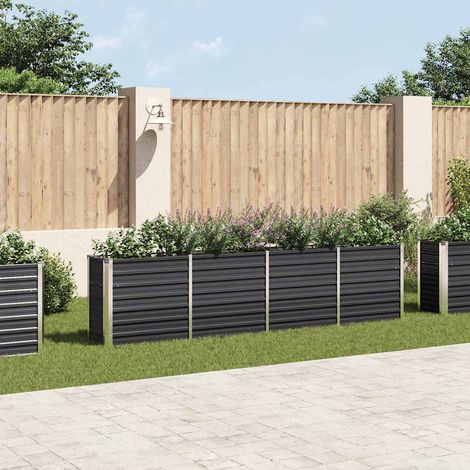vidaXL Jardinera elevada acero galvanizado gris antracita 320x40x77 cm (1/4)
